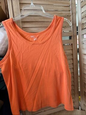 Basic Editions Orange Scoop Neck Tank Top Medium